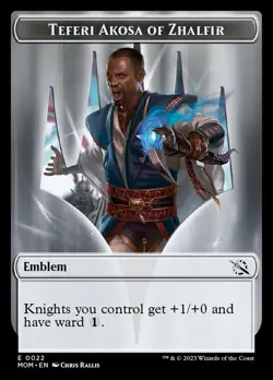 1x Emblem - Teferi Akosa of Zhalfir (22) MTG March of the Machine NM Magic Regul - Image 1