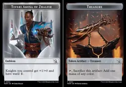 1x Emblem - Teferi Akosa of Zhalfir (22) // Treasure (21) Token - Foil MTG March - Image 1