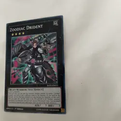 Yugioh Tcg Zoodiac Drident RATE-EN053 Secret Rare 1st Ed Near Mint Single! - Image 3