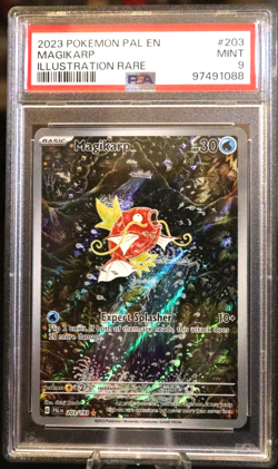 2023 Pokemon TCG Paldea Evolved #203 MAGIKARP Illustration Rare PSA Mint 9 - Image 1
