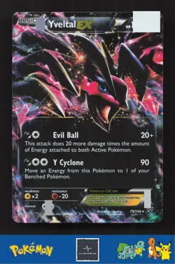 2014 Pokemon XY Base Set 79/146 Yveltal EX - Image 1