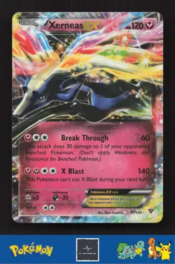 2014 Pokemon XY Base Set 97/146 Xerneas EX - Image 1
