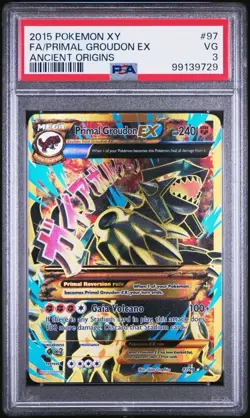 Pokemon Primal Groudon EX (Shiny Full Art) 97/98 XY - Ancient Origins Holo PSA 3 - Image 1