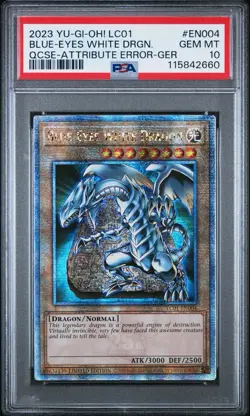 YUGIOH PSA 10 Blue-Eyes White Dragon (Quarter Century Secret Rare) LC01-EN004 - Image 1