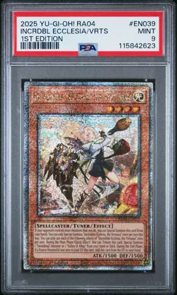 YUGIOH PSA 9 Incredible Ecclesia, the Virtuous (new) Quarter Century Secret Rare - Image 1
