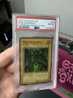 YUGIOH PSA 8 Man-Eater Bug LOB-108 1st Edition Slight Fade - Image 3