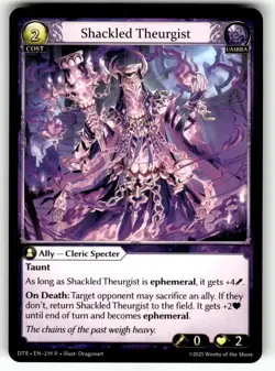 Grand Archive TCG Distorted Reflections Card DTR EN-219 R Shackled Theurgist - Image 1