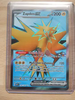 Pokemon TCG Zapdos EX Full Art Ultra Rare Holo Card 192/165 Scarlet & Violet 151 - Image 1