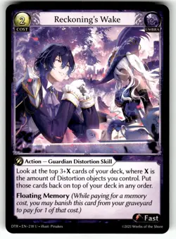 Grand Archive TCG Distorted Reflections Card DTR EN-218 UC Reckoning's Wake - Image 1