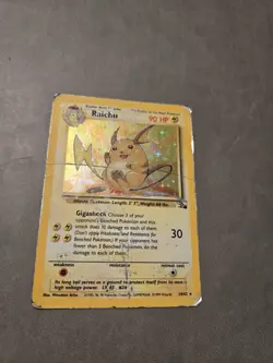 Pokemon TCG Raichu Fossil Holo Card 14/62 Unlimited Holo Rare - Image 3