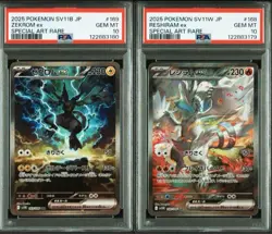 PSA 10 Reshiram EX SAR Zekrom EX SAR Set Pokemon Card Orig. One Owner Submission - Image 1