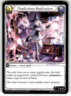 Grand Archive TCG Distorted Reflections Card DTR EN-208 R Duplicitous Replicatio - Image 1