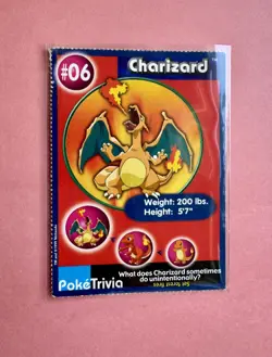Charizard 1999 Original 151 Pokemon Burger King PokeTrivia Trading Card #06 - Image 1
