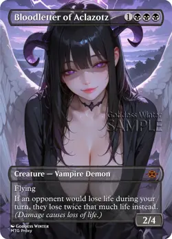 MTG - Bloodletter of Aclazotz - Fanart Borderless Style - EDH / Playtest - Image 1