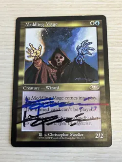 Magic MTG Meddling Mage MP Planeshift Artist Double Signed & Altered Premodern - Image 1