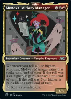 1x (265) Monoxa, Midway Manager - FOIL - SHOWCASE MTG Unfinity NM Magic Foil - Image 1