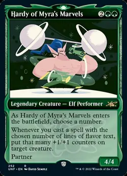 1x (252) Hardy of Myra's Marvels - FOIL - SHOWCASE MTG Unfinity NM Magic Foil - Image 1