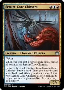 1x Serum-Core Chimera - Foil MTG Phyrexia: All Will Be One NM Magic Foil - Image 1