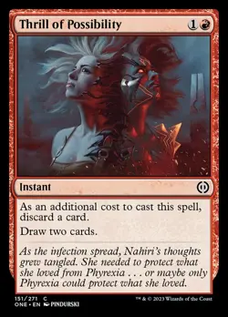 1x Thrill of Possibility - Foil MTG Phyrexia: All Will Be One NM Magic Foil - Image 1