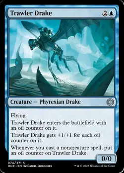 1x Trawler Drake - Foil MTG Phyrexia: All Will Be One NM Magic Foil - Image 1