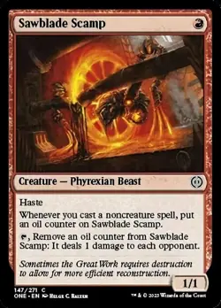1x Sawblade Scamp - Foil MTG Phyrexia: All Will Be One NM Magic Foil - Image 1