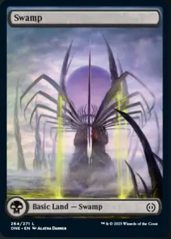 1x Swamp (264/271) - FOIL - PANORAMA FULL ART MTG Phyrexia: All Will Be One NM M - Image 1
