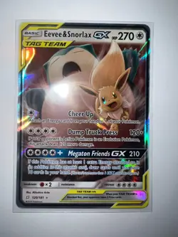 NM - Eevee & Snorlax GX 120/181 Sun&Moon- TEAM UP Holo Pokemon - Image 2