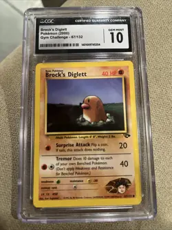 Brock's Diglett 67/132 - Gym Challenge - VINTAGE WOTC Pokemon Card - CGC 10 - Image 1