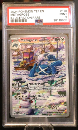 2024 Pokemon TCG Temporal Forces #178 METAGROSS Illustration Rare PSA Mint 9 - Image 1