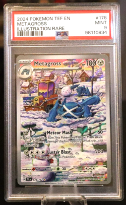 2024 Pokemon TCG Temporal Forces #178 METAGROSS Illustration Rare PSA Mint 9 - Image 1
