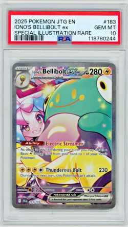 2025 Pokemon JTG Iono's Bellibolt EX 183/159 Special Illustration Rare PSA 10 - Image 1