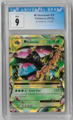 2016 Pokemon Evolutions M VENUSAUR EX 2/108 CGC 9 Mint - Image 1