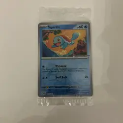 Pokemon TCG Squirtle Stamped Holo Promo Card 007/165 Pokemon Center Sealed - Image 1