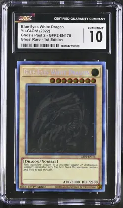 Blue-Eyes White Dragon Yugioh 2022 GFP2-EN175 Ghost Rare 1st CGC 10 Gem Mint - Image 1