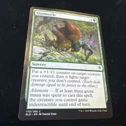 MTG Magic The Gathering Card Outmuscle Sorcery Green Throne Of Eldraine 2019 - Image 1