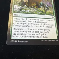 MTG Magic The Gathering Card Outmuscle Sorcery Green Throne Of Eldraine 2019 - Image 2