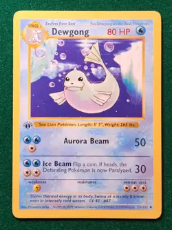 Dewgong 25/102 1st Edition Base Set Shadlowless 1999 WOTC Vintage Pokemon Card - Image 3