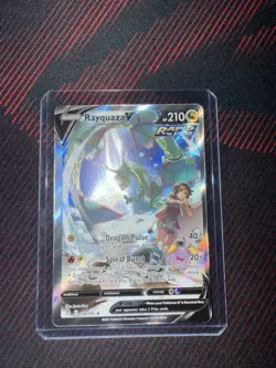 Rayquaza V Pokemon Card Rapid Strike Holo Rare Trading Card - Image 3