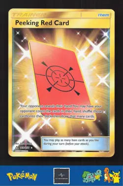 2018 Pokemon SM Ultra Prism 169/156 Peeking Red Card - Image 1