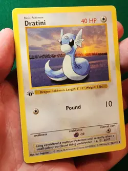 Dratini 26/102 1st Edition Base Set 1999 WOTC Vintage Pokemon Card - LP+ - Image 1