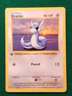 Dratini 26/102 1st Edition Base Set 1999 WOTC Vintage Pokemon Card - LP+ - Image 3