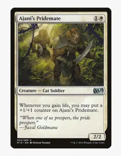 Ajani's Pridemate #2 M15 Magic Card In Protective Sleeve - Image 1