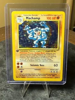 Machamp 8/102 1st Edition 4th Print Pokemon Card Base Set 1999-2000 WOTC Holo - Image 1