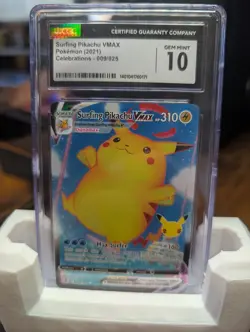 CGC 10 Surfing Pikachu Vmax 009/025 Celebrations Classic Collection Pokemon Card - Image 1