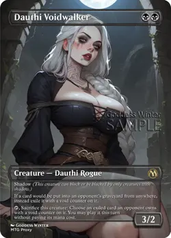 MTG - Dauthi Voidwalker - Fanart Borderless Style - EDH / Playtest - Image 1