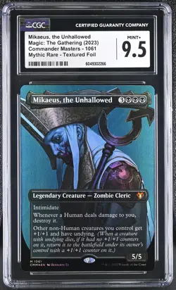 MIKAEUS, THE UNHALLOWED Commander Masters Textured Foil Borderless CGC 9.5 MTG - Image 1