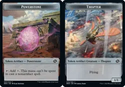 4x Powerstone (007) // Thopter (010) Token - Foil MTG The Brothers' War NM Magic - Image 1