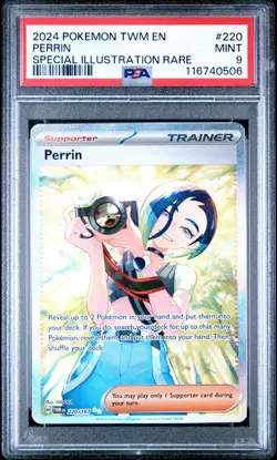 Pokemon TCG Perrin Twilight Masquerade Holo Card 220/167 PSA 9 - Image 1