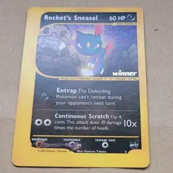 POKEMON PROMO CARD - BEST OF GAME - #5 ROCKET'S SNEASEL - WINNER (2003) RARE NM - Image 3