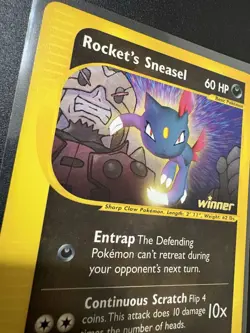 POKEMON PROMO CARD - BEST OF GAME - #5 ROCKET'S SNEASEL - WINNER (2003) RARE NM - Image 2